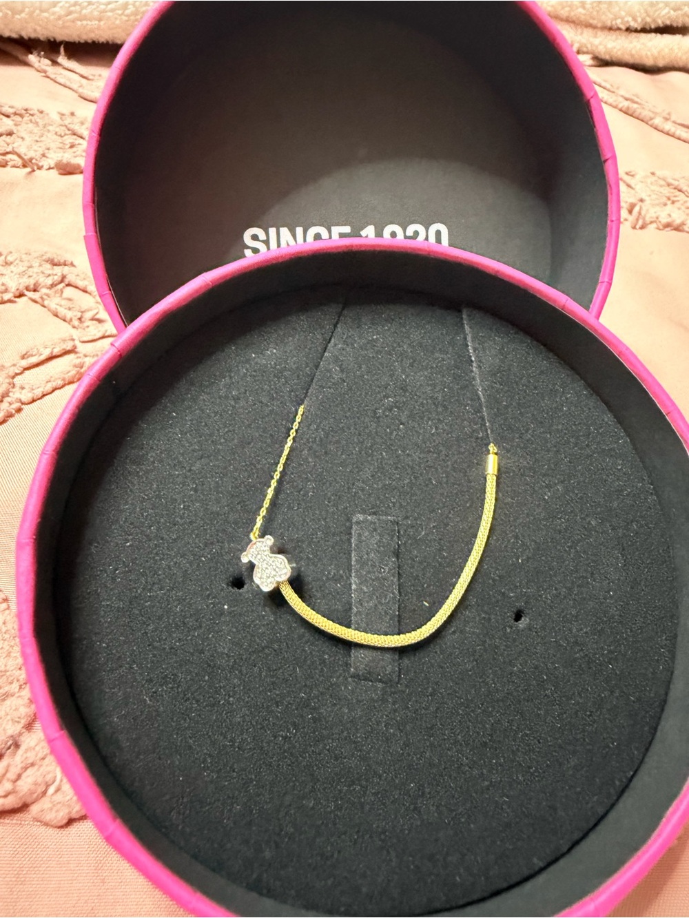 Authentic TOUS Icon Mesh 18K Gold & Diamond Necklace 40cm